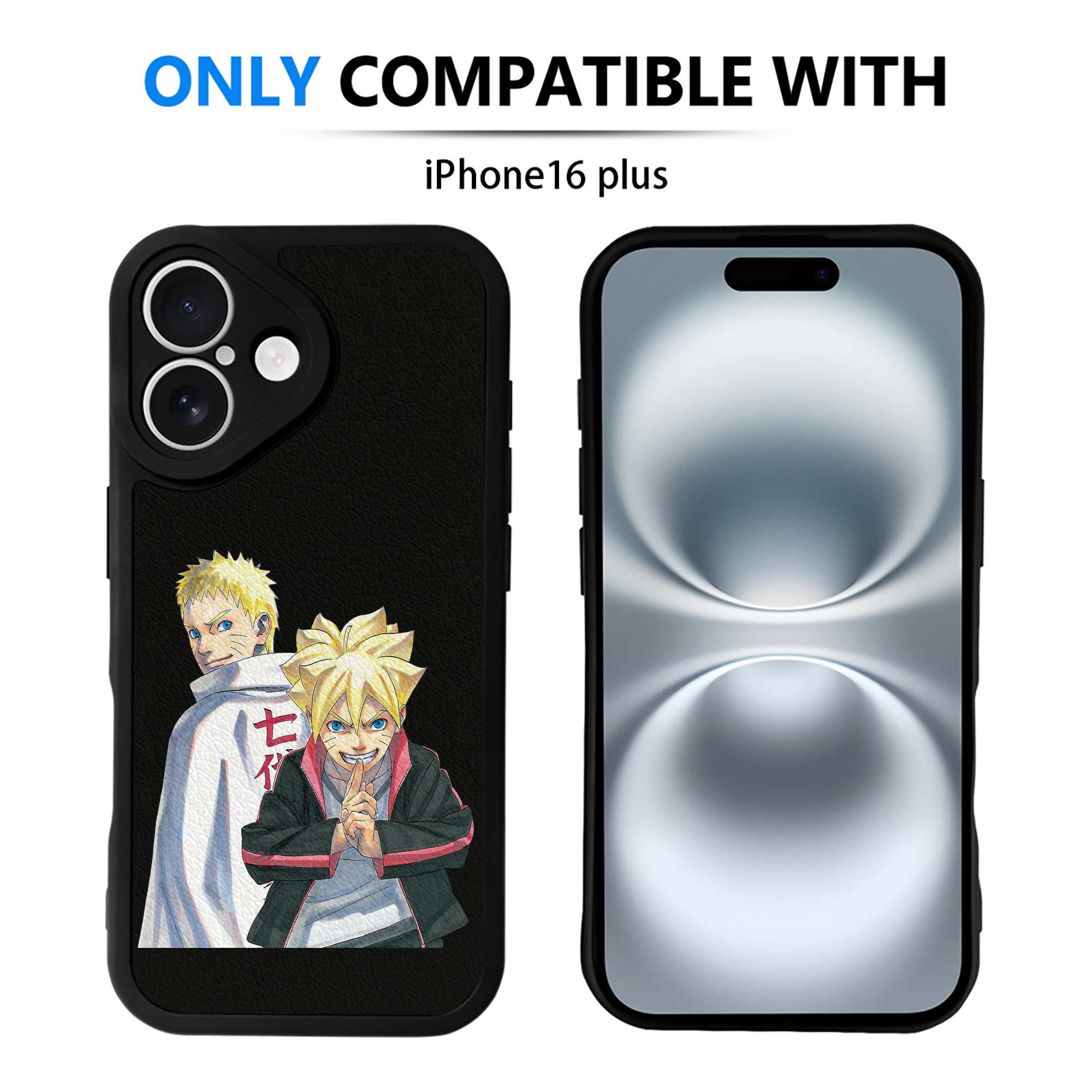 （画像用） NARUTO -ナルト- うずまき ボルト Uzumaki Boruto 【iPhone 16シリーズ対応】シリコンスマホケース（レザー調） 材質：シリコン